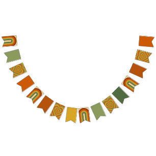 Muterad retro 70 Groovy Rainbow Heart Vimplar