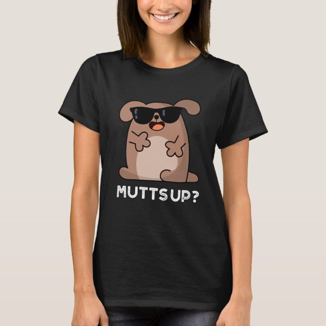 Muterar Funny Doggie Pun Mörk BG T Shirt (Framsida)
