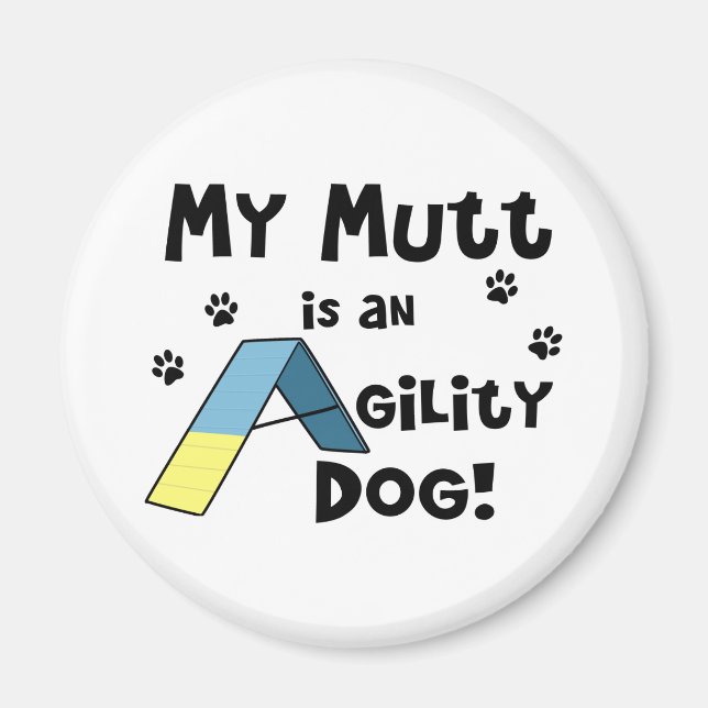 Mutt Agilitet Hund Magnet (Framsidan)