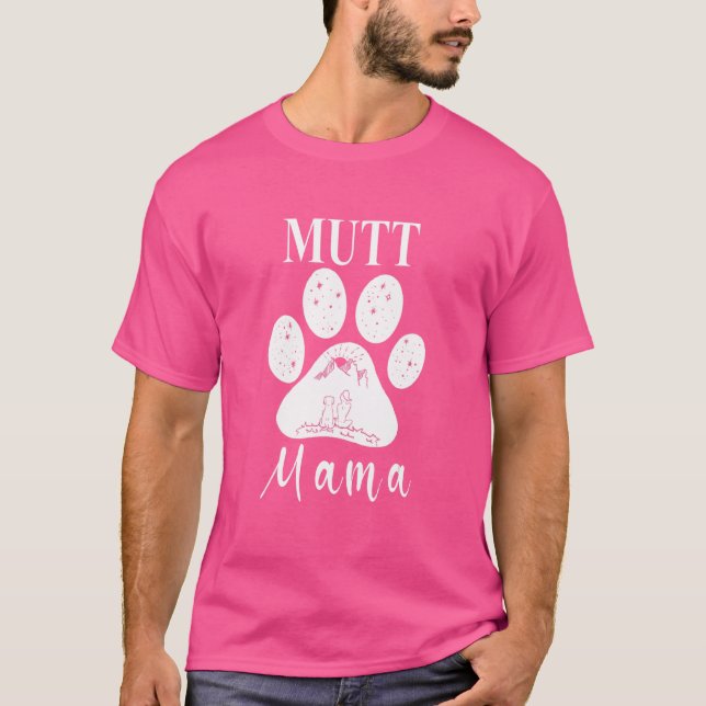 Mutt Mamma Hund Tass Mamma 1 T Shirt (Framsida)