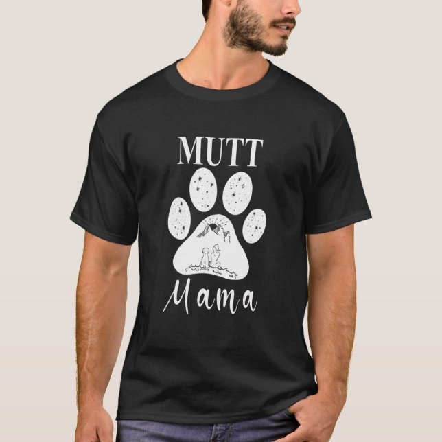 Mutt Mamma Hund Tass Mamma 1 T Shirt (Framsida)