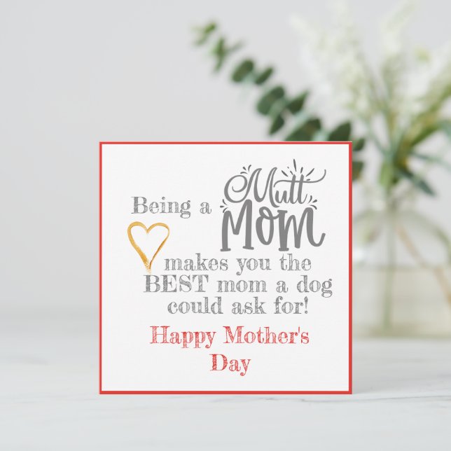 Mutt Mamma Mors dag-kort Kort (Stående Fram)
