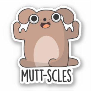 Mutt-scles Funny Animal Hund Pun Klistermärken