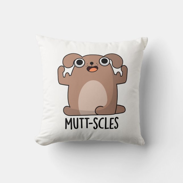 Mutt-scles Funny Animal Hund Pun Kudde (Framsida)