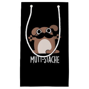 Mutt-stache Rolig hund Mustache Pun Mörk BG