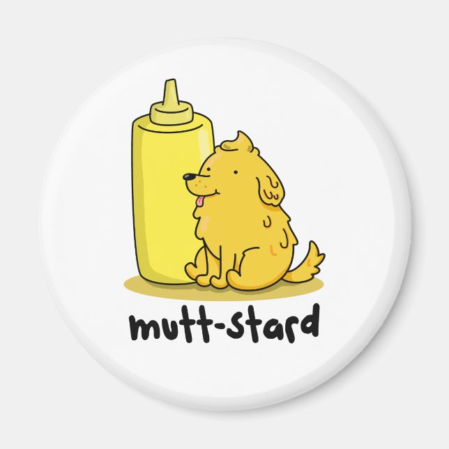 Mutt-stard Funny Doggy Mustard Pun Magnet (Framsidan)
