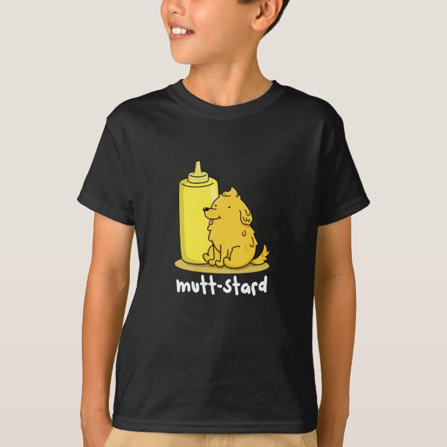 Mutt-stard Funny Doggy Mustard Pun Mörk BG T Shirt (Framsida)
