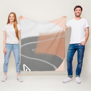 Mutta jordtoner sol minimalistisk konst fleecefilt