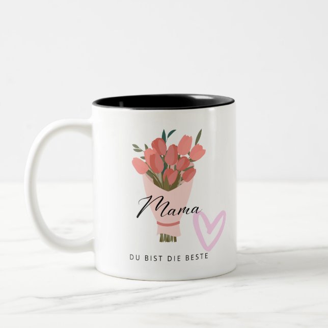 Muttertagstasse mutter, mama Två-Tonad mugg (Vänster)