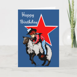 Mutton Bustin Birthday Card Kort