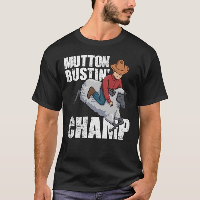 Mutton Bustin' Champ Rodeo State Fair Kids T Shirt (Framsida)