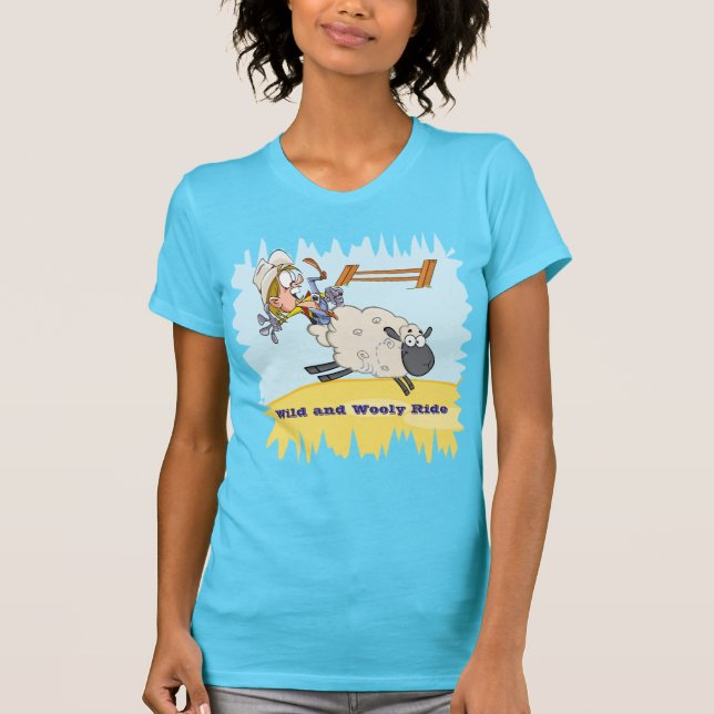Mutton Bustin Rodeo T-Shirt Vuxen Storlek (Framsida)