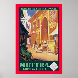 Muttra ~-Krishna tempel Poster