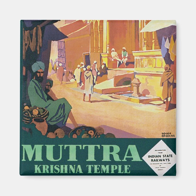 Muttra ~ Krishna Temple Magnet (Framsidan)