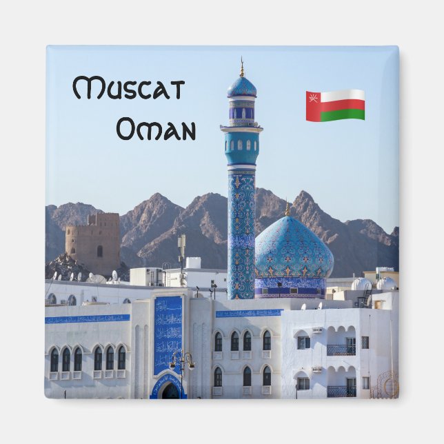 Muttrah-moskén - Muscat, Oman Magnet (Framsidan)