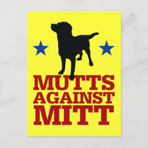 Mutts Against Mitt Vykort