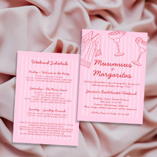Muumuus & Margaritas Rosa & Röda Sängkammarparty Inbjudningar