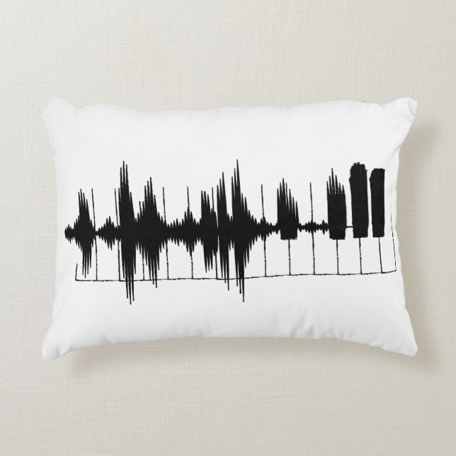 Muziek noten. Keyboard, piano toetsen. Prydnadskudde (Framsidan)
