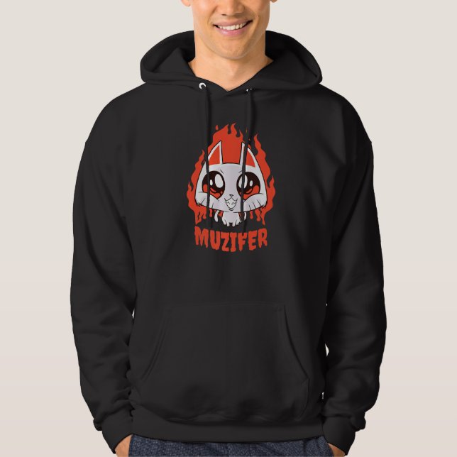 Muzifer I Cat Kitten Lucifer Djävulen Little Djävu Hoodie (Framsida)