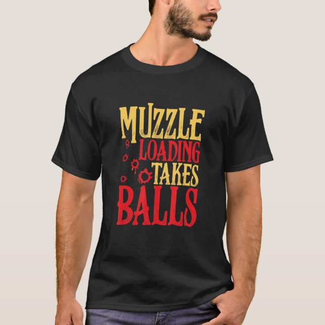 Muzzle Loading tar Bollar Weapon Flintlock T Shirt (Framsida)