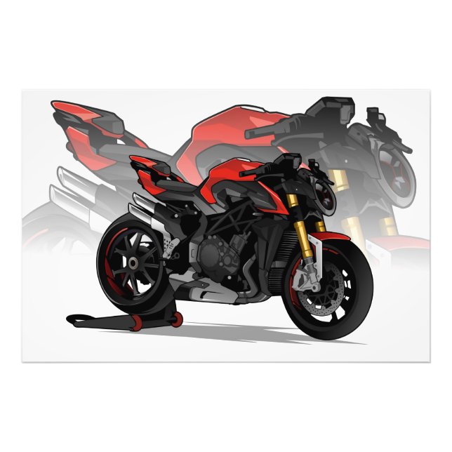 MV Agusta Brutale 1000RR with special background Fototryck (Framsidan)