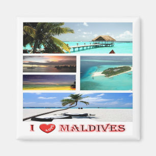 MV MALDIVES - I Kärlek Collage - Fridge Magnet