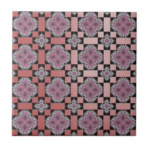 MVB Chic Gerbera Flower Rosa Slick Tile Kakelplatta