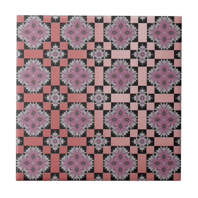 MVB Chic Gerbera Flower Rosa Slick Tile Kakelplatta (Framsidan)