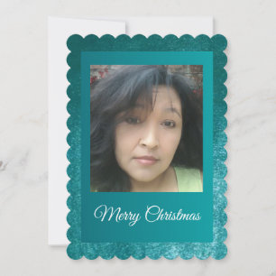 MVB Faux Velvet Teal Anpassade Design Julkort