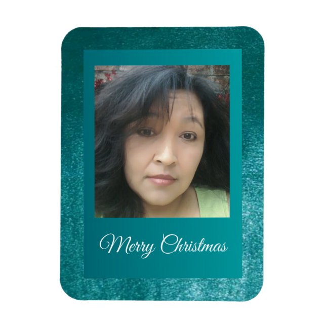 MVB Faux Velvet Teal Anpassade Design Magnet (Vertikal)