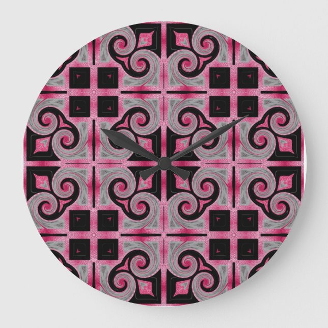 MVB Geometrix-Rosa, designklocka för läder Stor Klocka (Framsida)