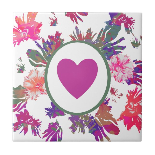 MVB-matris av Kärlek Bouquet-design Kakelplatta (Framsidan)