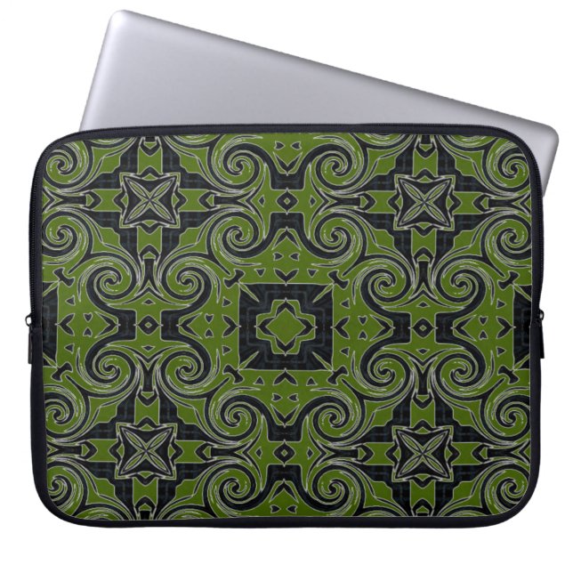 MVB Quad Twirl-design-Grönt Laptop Sleeve (Framsidan)