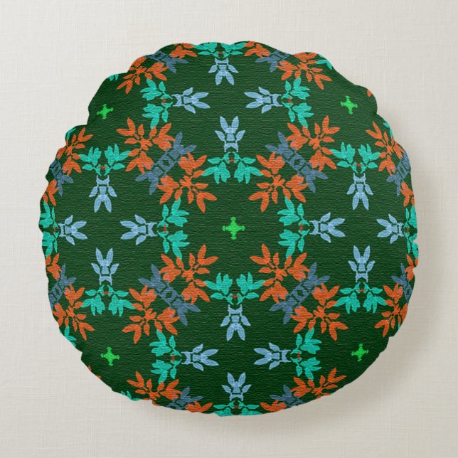 MVB Retro Foliage Fall Stil Rund Kudde (Framsidan)