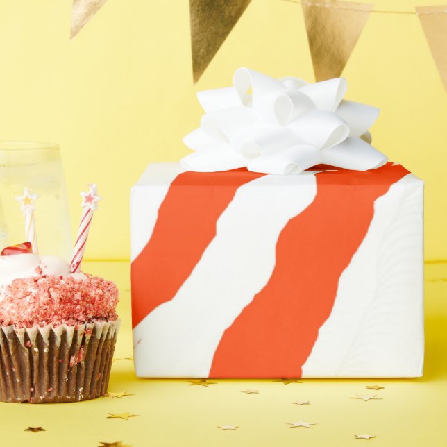 MVB Tiger Rand Design - Orange och vitt Presentpapper (Födelsedagsfest)