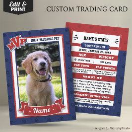 MVP Anpassningsbar Pet Trading Card Roligt Hund Tr