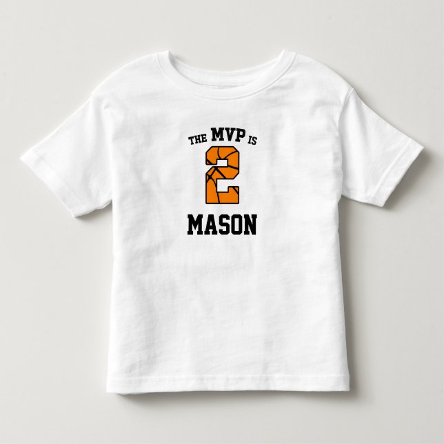 MVP är 2 basketsporter två andra födelsedagen T Shirt (Framsida)