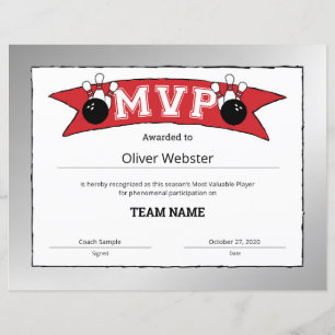 MVP Player - MVP-certifikat Bowling-certifikat