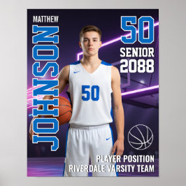 MVP Spelarporträtt Senior Basket Foto Sport Poster