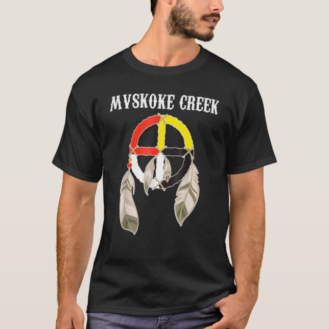 Mvskoke Bäck Muskogee Native American Medicine Wh T Shirt (Framsida)