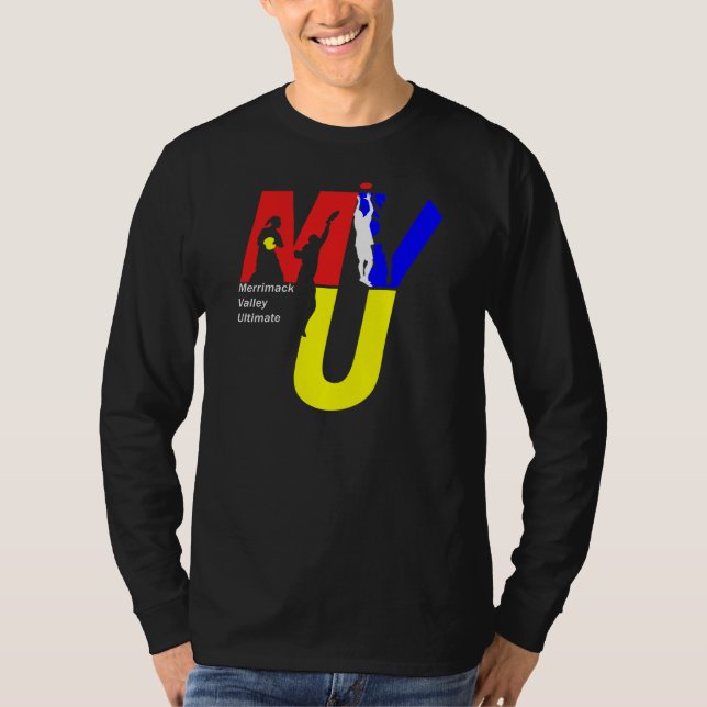 MVU-logotypskjorta - färg 3 på svart Tee Shirt (Framsida)