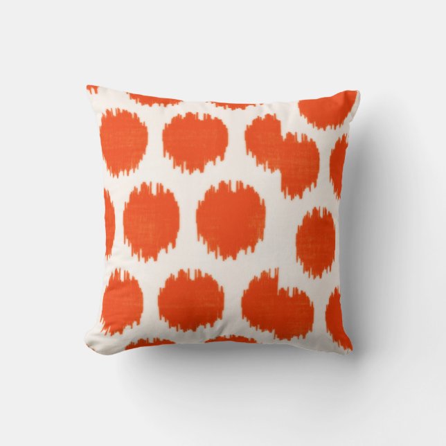 MW Ikat Dots, Orange Sq Kudde (Framsida)