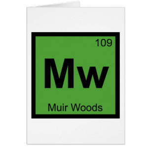 Mw - Muir Woods kemi periodiska systemets symbol Hälsningskort