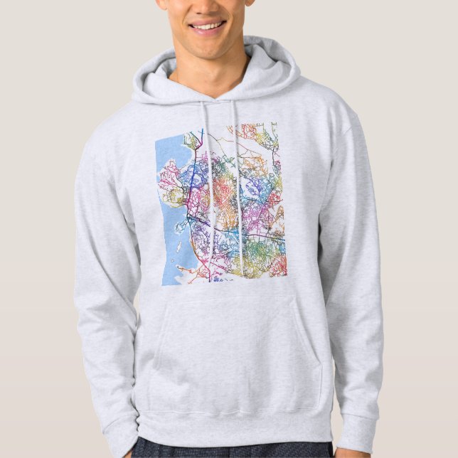 Mwanza Tanzania City Map Hoodie (Framsida)
