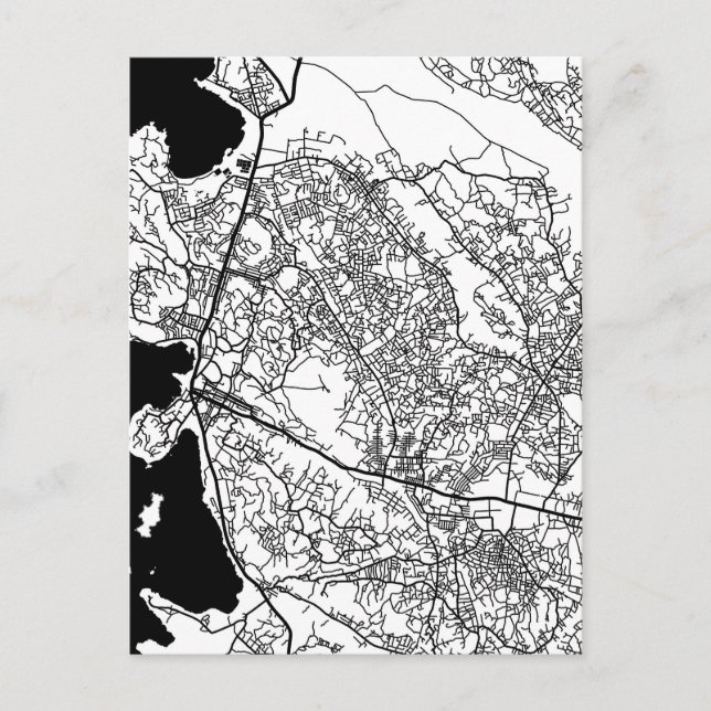 Mwanza Tanzania City Map Vykort (Framsida)