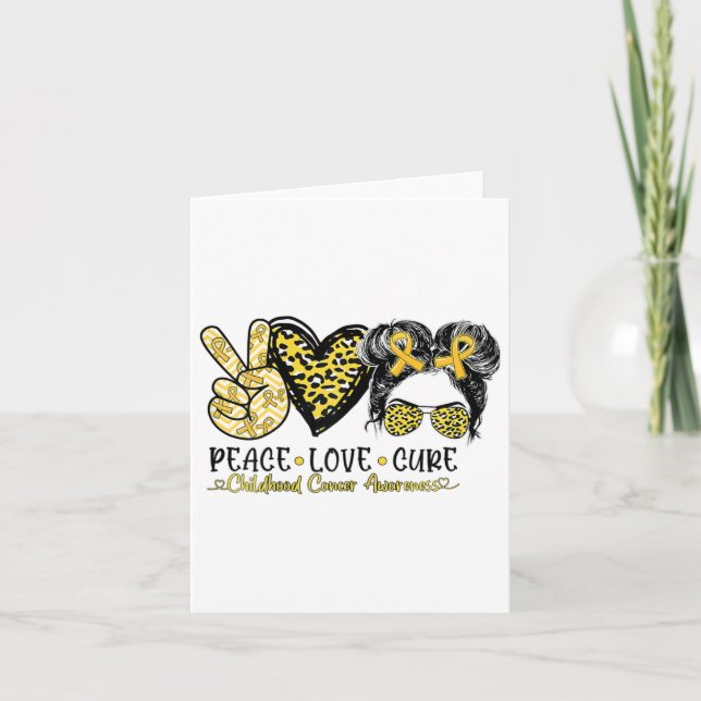 Mwpp Leopard Peace Kärlek Cure Childnature Cancer  Kort (Framsida)