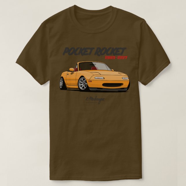 MX5 Miata-gult T Shirt (Design framsida)