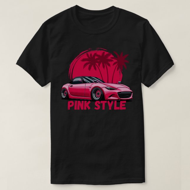 MX5 Miata Rosa stil T Shirt (Design framsida)