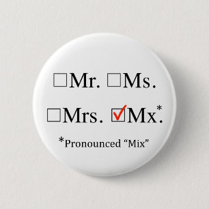 Mx. Det Nonbinary prefixet knäppas Knapp