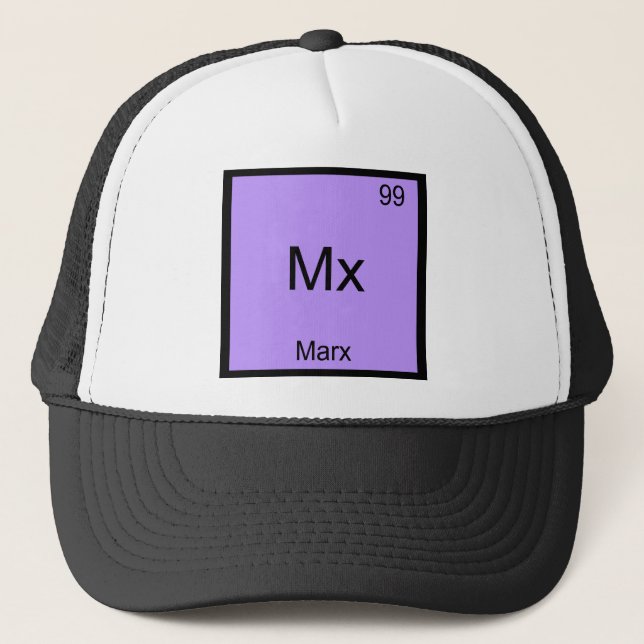 Mx - Marx Funny Inslag kemi - symbol T-Shirt Keps (Framsida)